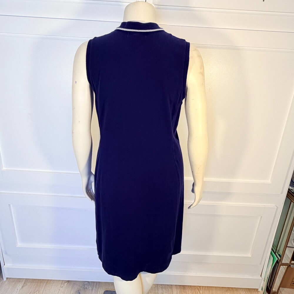Lauren Ralph Lauren Sundress Womens XL Navy Collared Sleeveless Mid Length - Picture 6 of 11